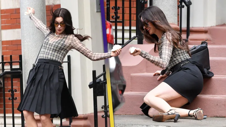 Anne Hathaway The Devil Wears Prada 2 Setinde Merdivenlerden Düştü!